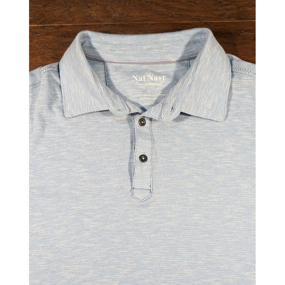 Nat Nast Short Sleeve‎ Mens Luxury Originals Polo Shirt Size Large Blue